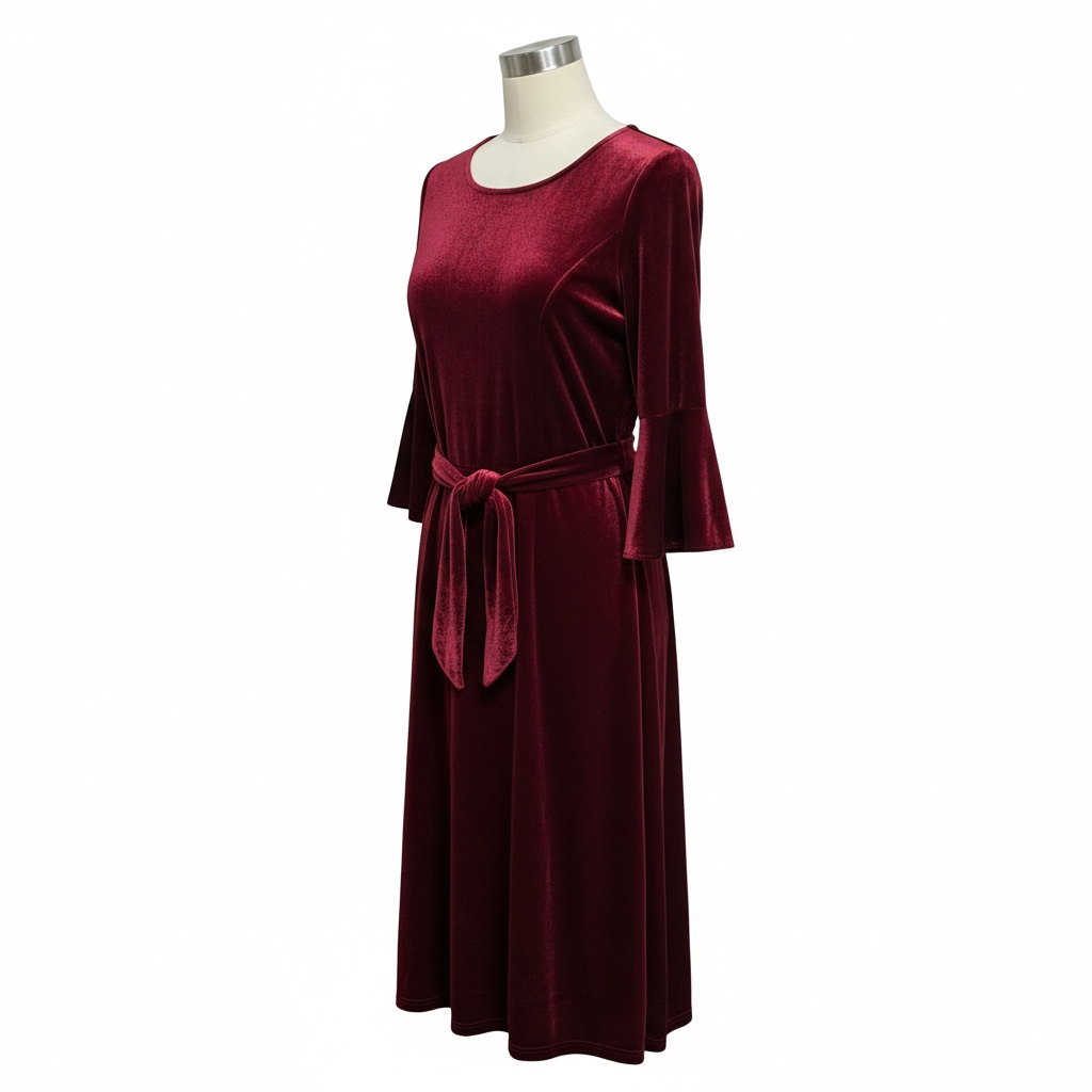 Luxe Velvet Midi Dress Deep Blue / XL