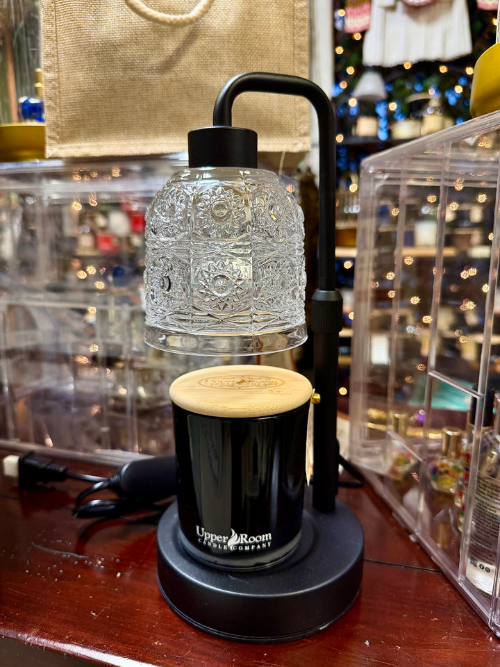 Sunburst Etched Glass Candle Warmer Lamp