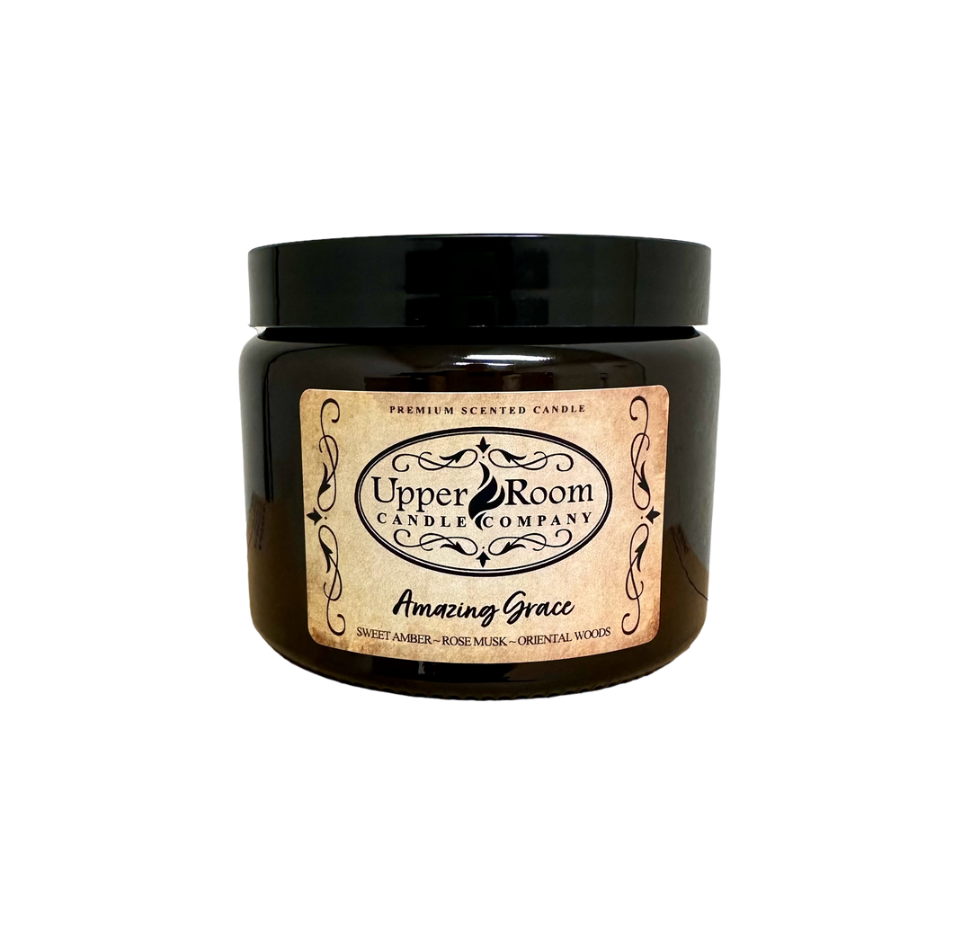 Amazing Grace Triple Wick Candle Amber Jar Upper Room Candle Company