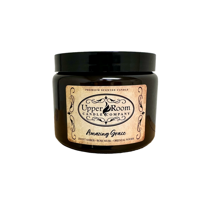 Amazing Grace Triple Wick Candle Amber Jar Upper Room Candle Company