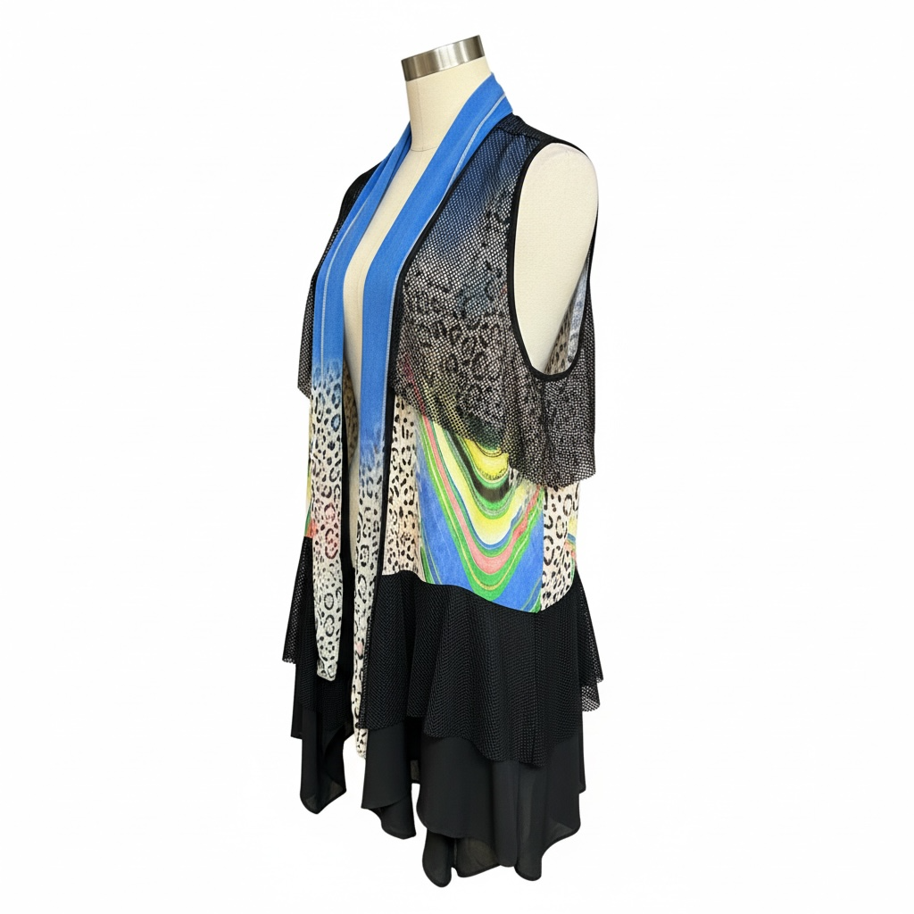 Assorted Sheer Mesh Layered Kimono