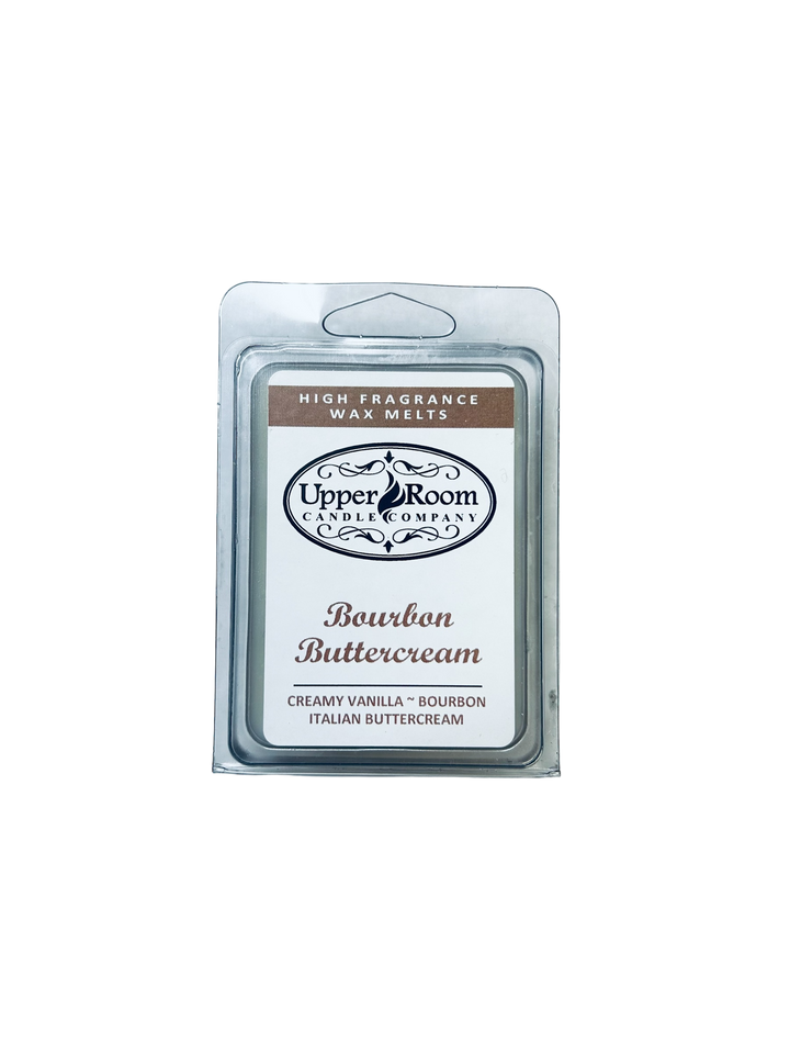 Bourbon Buttercream wax melt from upper room candle company, hand poured wax melt, soy blend. 