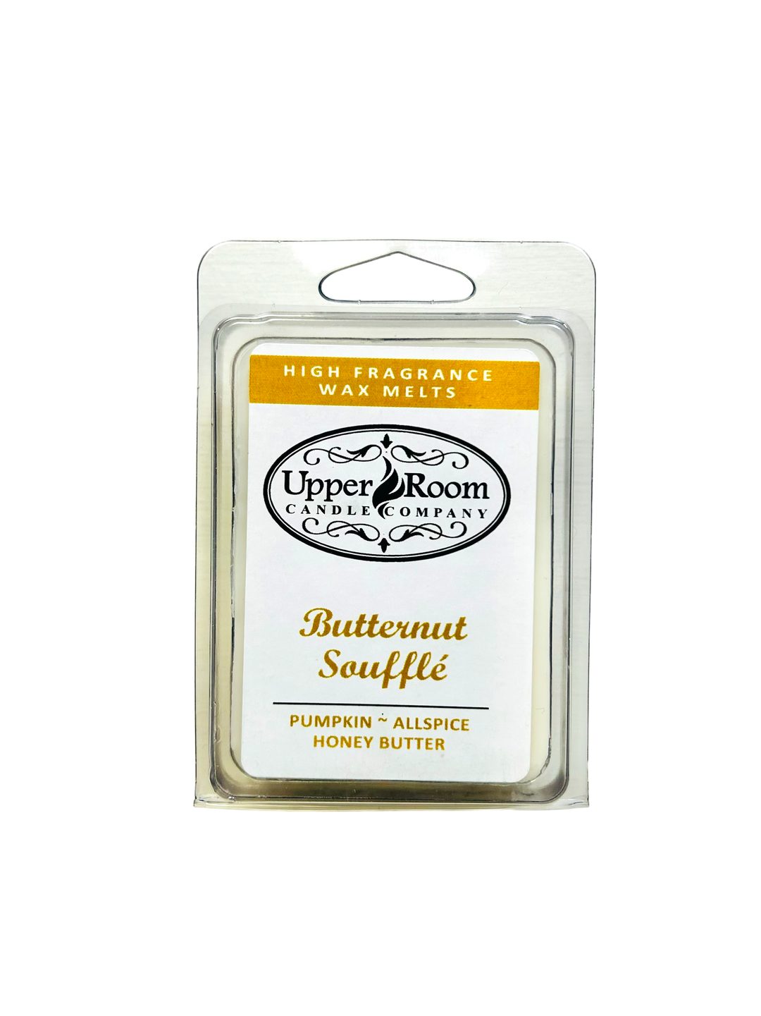 Butternut Souffle hand poured wax melts with brown sugar, pumpkin, molasses, cinnamon and vanilla—cozy bakery scent infused with nutmeg oils.