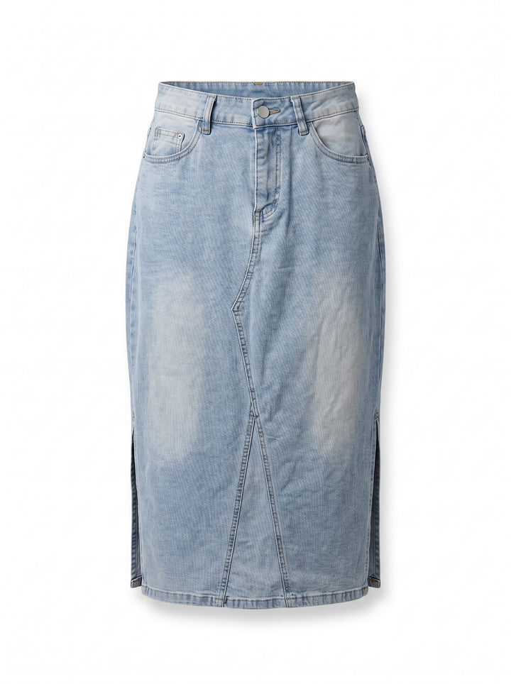 Light Wash Denim Midi Skirt - Medium size