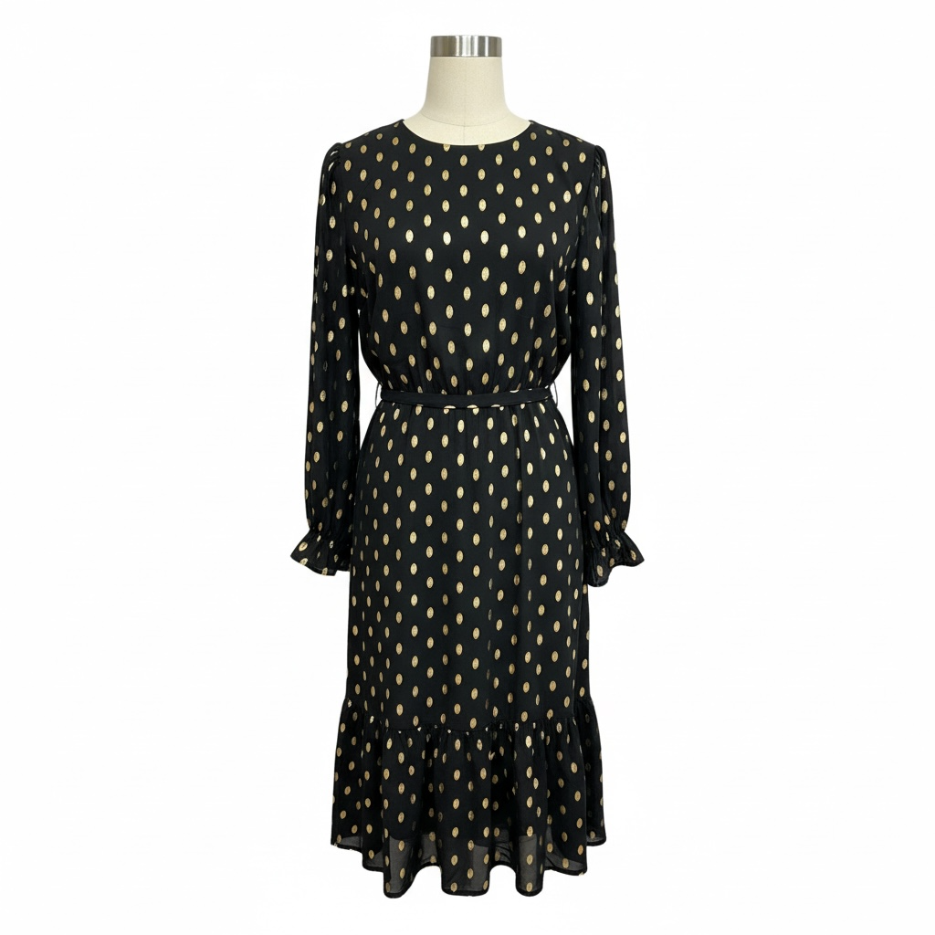 Polka-Dot Midi Dress