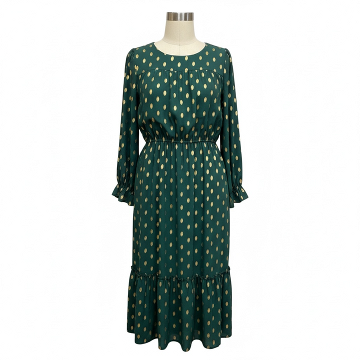 Polka-Dot Midi Dress