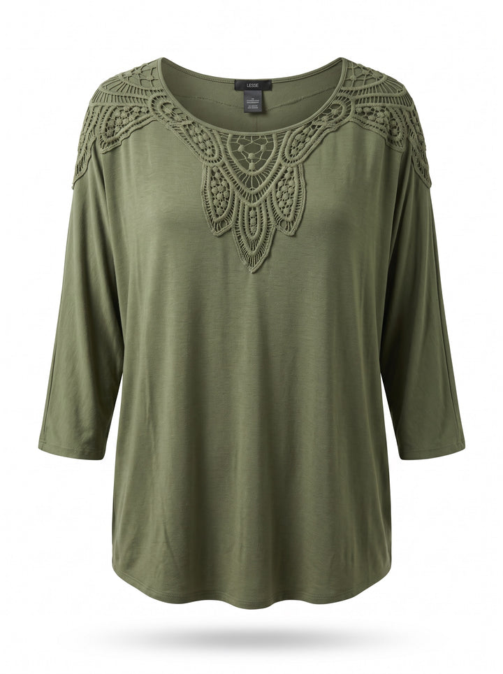 Lace Detail Dolman Sleeve Top
