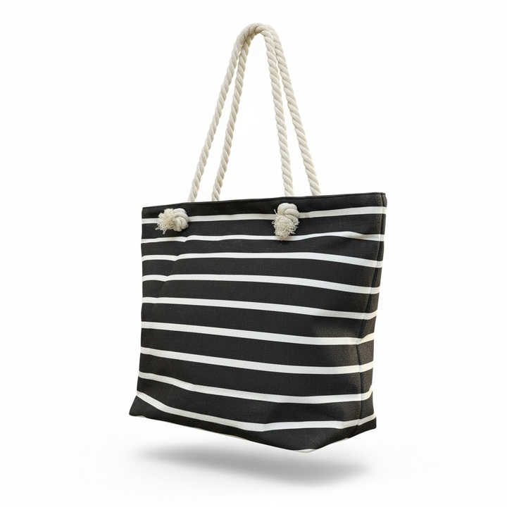 Canvas Tote Bag with Braided Rope Straps