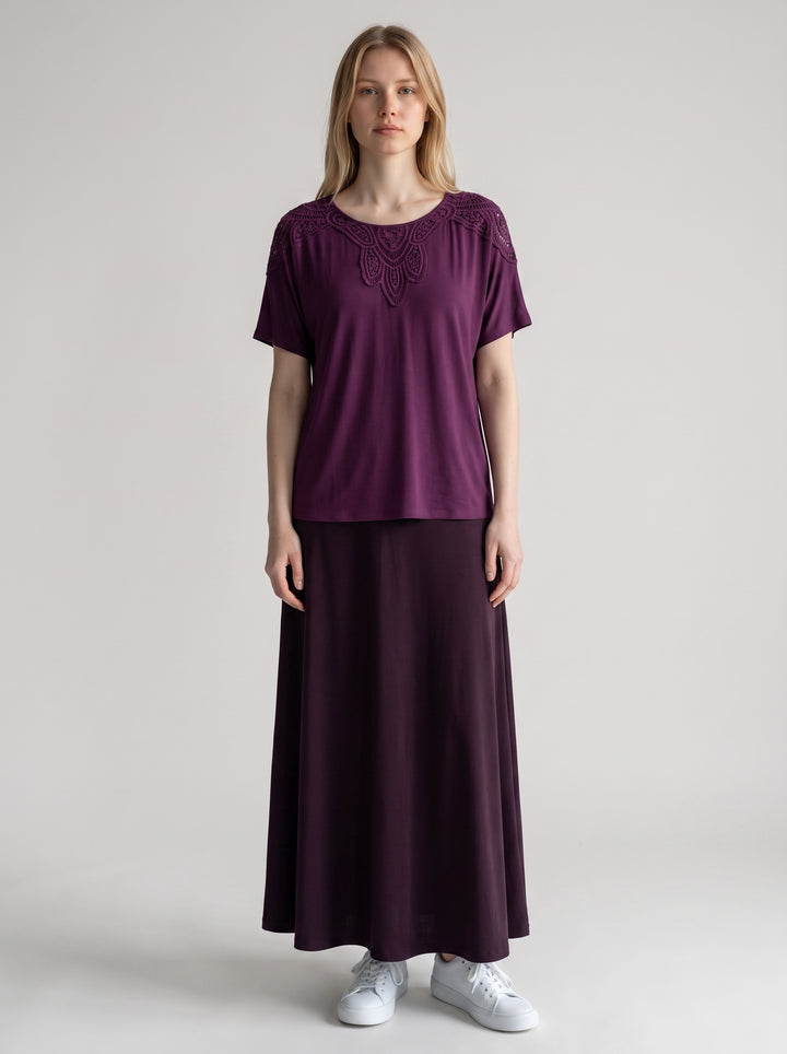 Lace Detail Dolman Sleeve Top