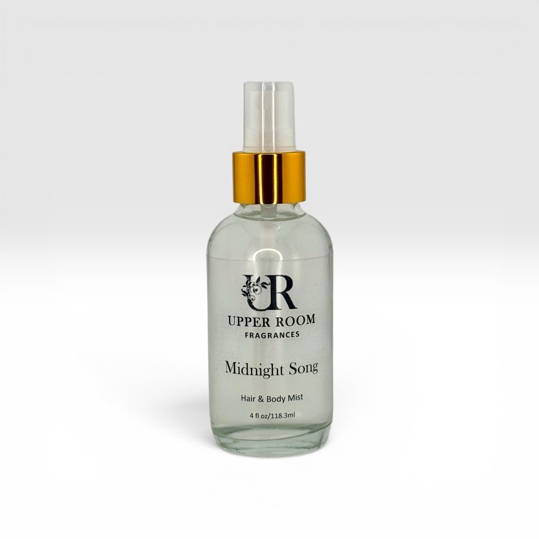 Midnight song body and mist spray bottle 118.3ml or 4 fl oz upper room candle company fragrance