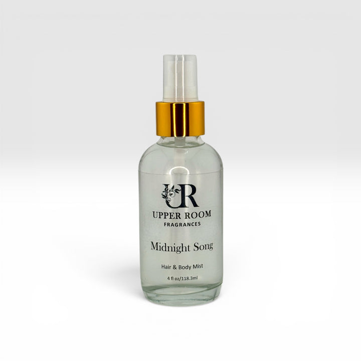 Midnight song body and mist spray bottle 118.3ml or 4 fl oz upper room candle company fragrance