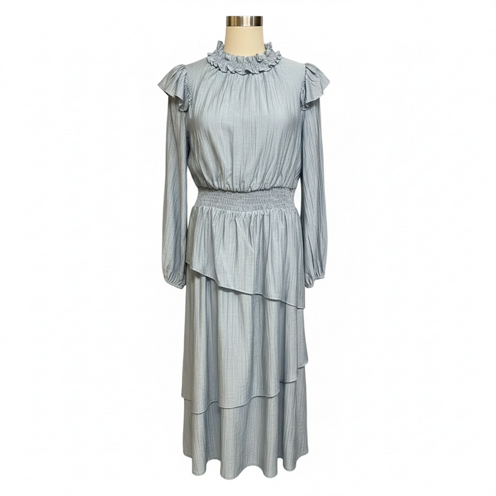Ruffled, Tiered Midi Dress