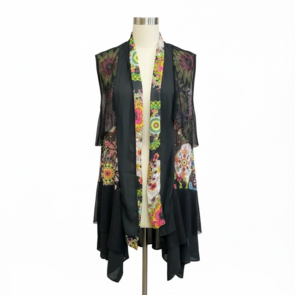 Assorted Sheer Mesh Layered Kimono