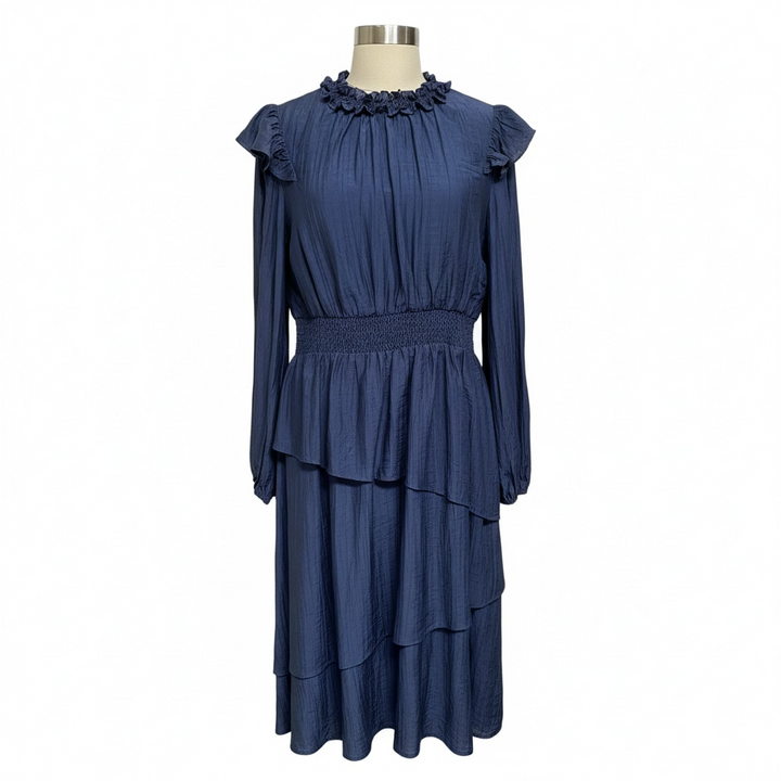 Ruffled, Tiered Midi Dress