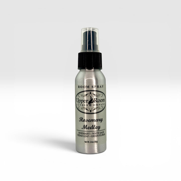 Rosemary Medley hand poured room spray from upper room candle company, ROSEMARY CANDLE,  the Whiskey Cake CANDLE, Haywire CANDLE, The Ranch CANDLE, and Ida Claire signature scent CANDLE, premium scent, premium fragrance load 