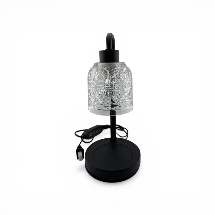 Sunburst Etched Glass Candle Warmer Lamp