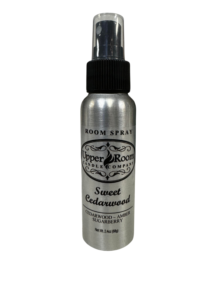 Sweet Cedarwood scented room spray from upper room candle company