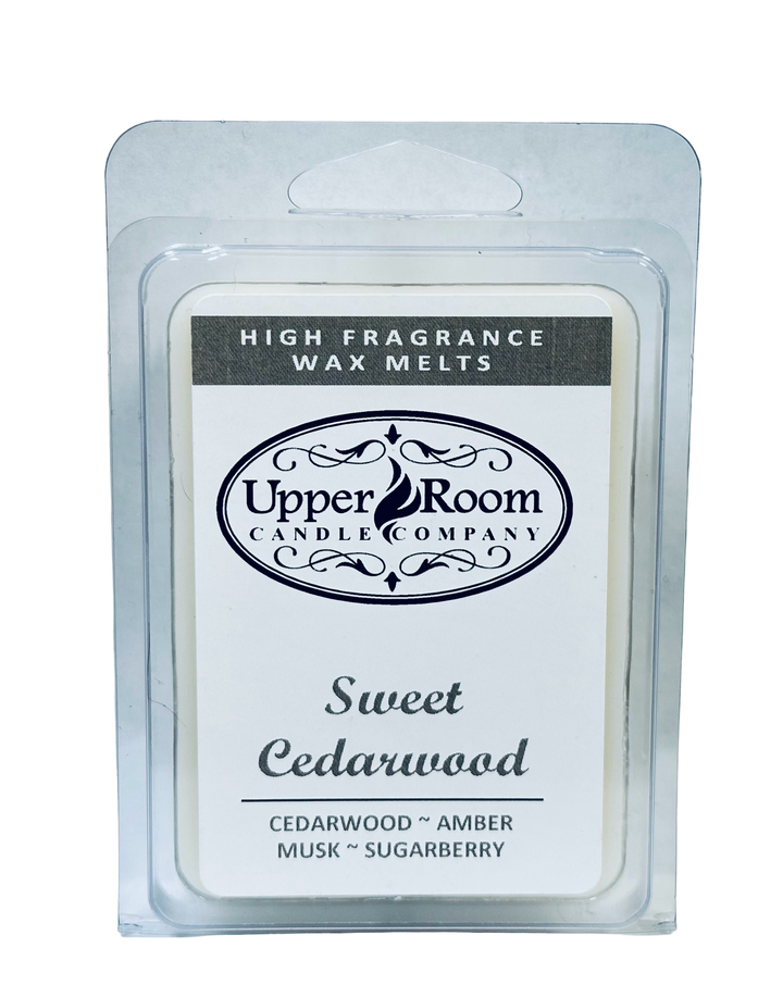 Sweet Cedarwood scented wax melts from upper room candle company