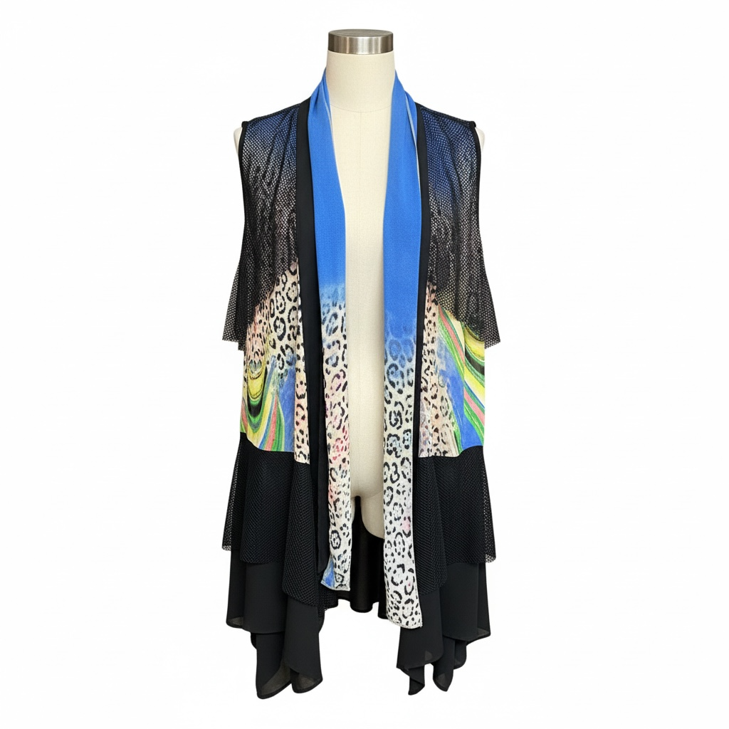 Assorted Sheer Mesh Layered Kimono