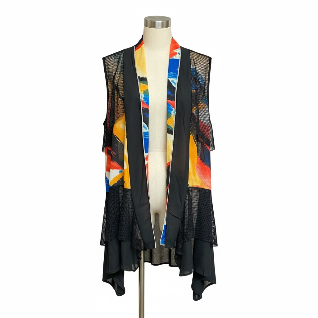 Assorted Sheer Mesh Layered Kimono