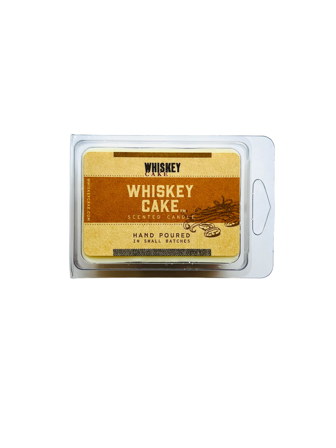 Whiskey cake wax melts, official whiskey cake wax melts, soy blend candle, hand poured candle, amber jar, triple wick candle from upper room candle company