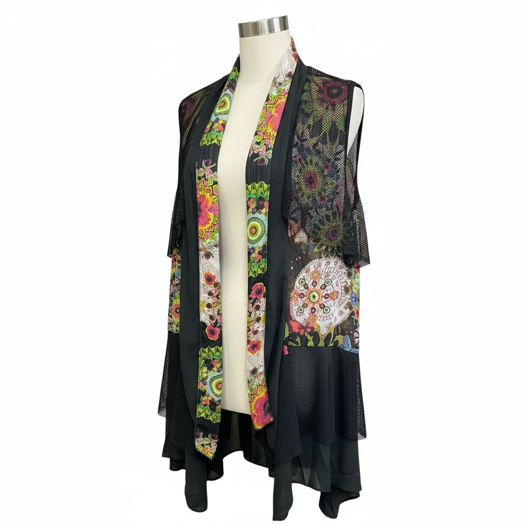 Assorted Sheer Mesh Layered Kimono