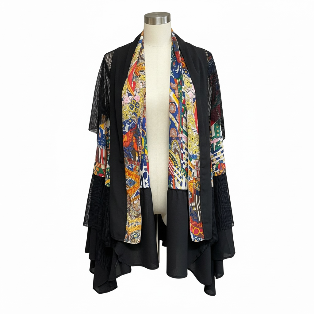 Assorted Sheer Mesh Layered Kimono