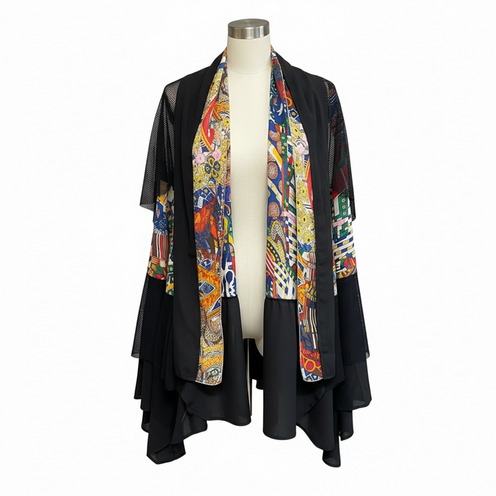 Assorted Sheer Mesh Layered Kimono