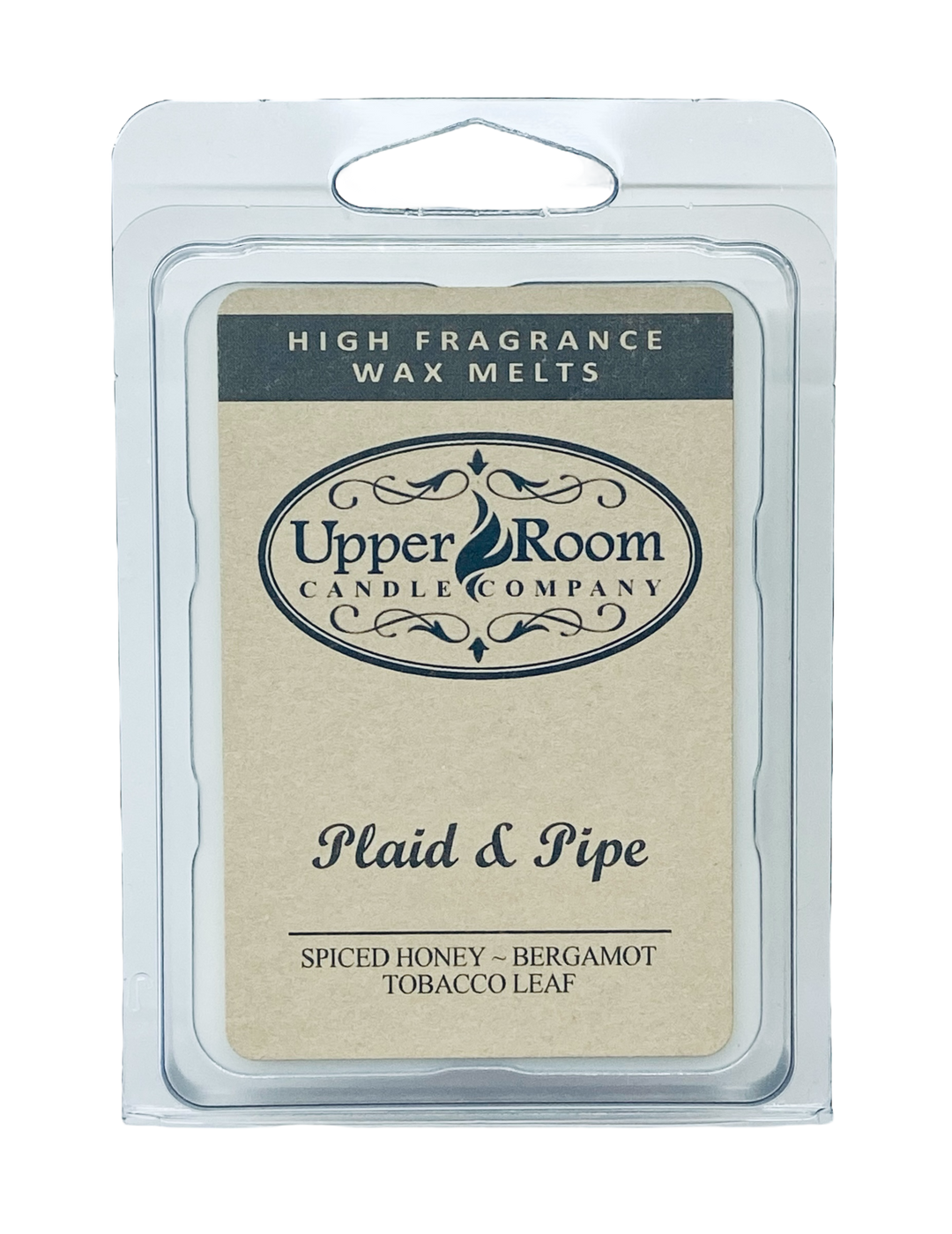 plaid and pipe wax melts from upper room candle company