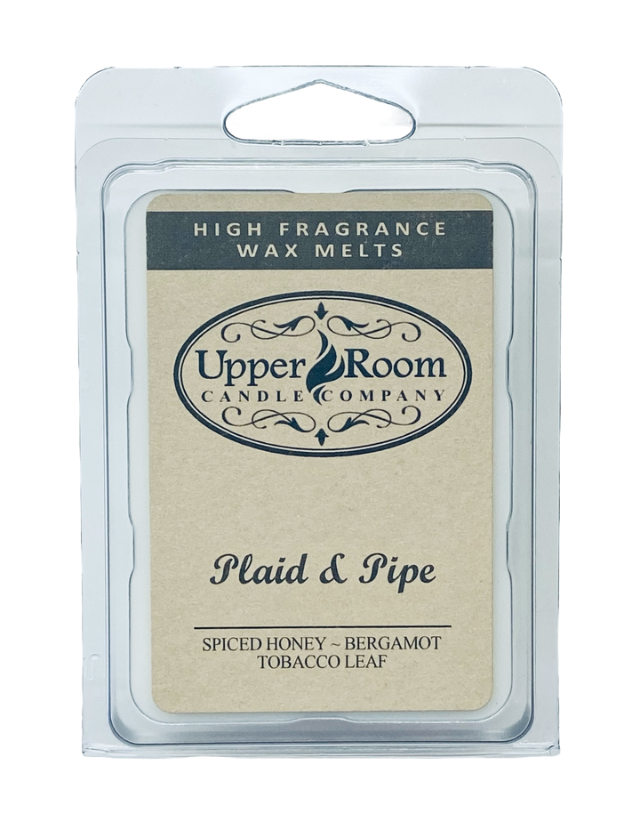 plaid and pipe wax melts from upper room candle company